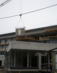 Einbringung auf der Baustelle